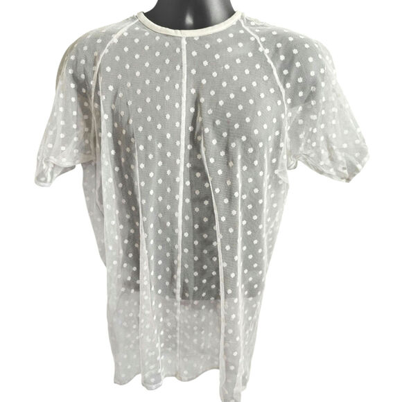 ORTTU Sheer Shirt Cream Mens Size Medium - Picture 1 of 4